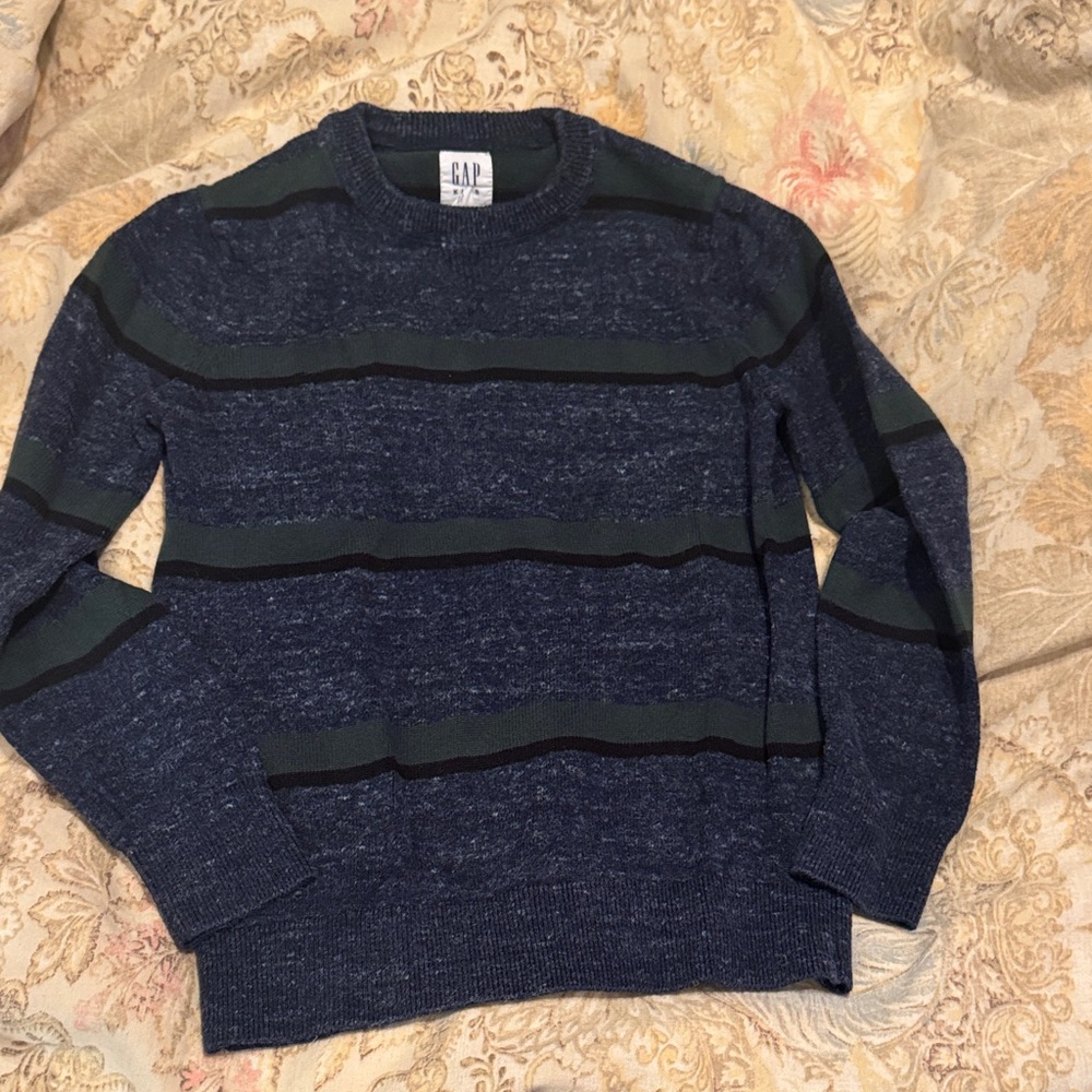 GAP Kids Blue and Green Striped Sweater